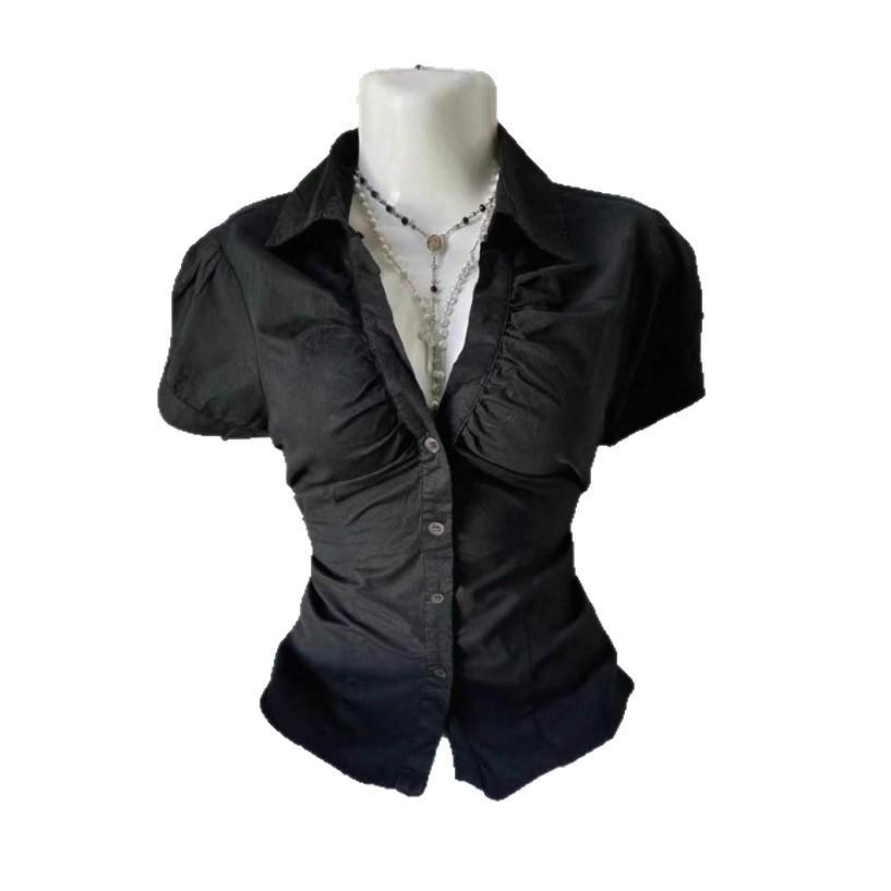 Women's 2025 Summer Fashion Versatile Short-Sleeve Single-Breasted Shirt