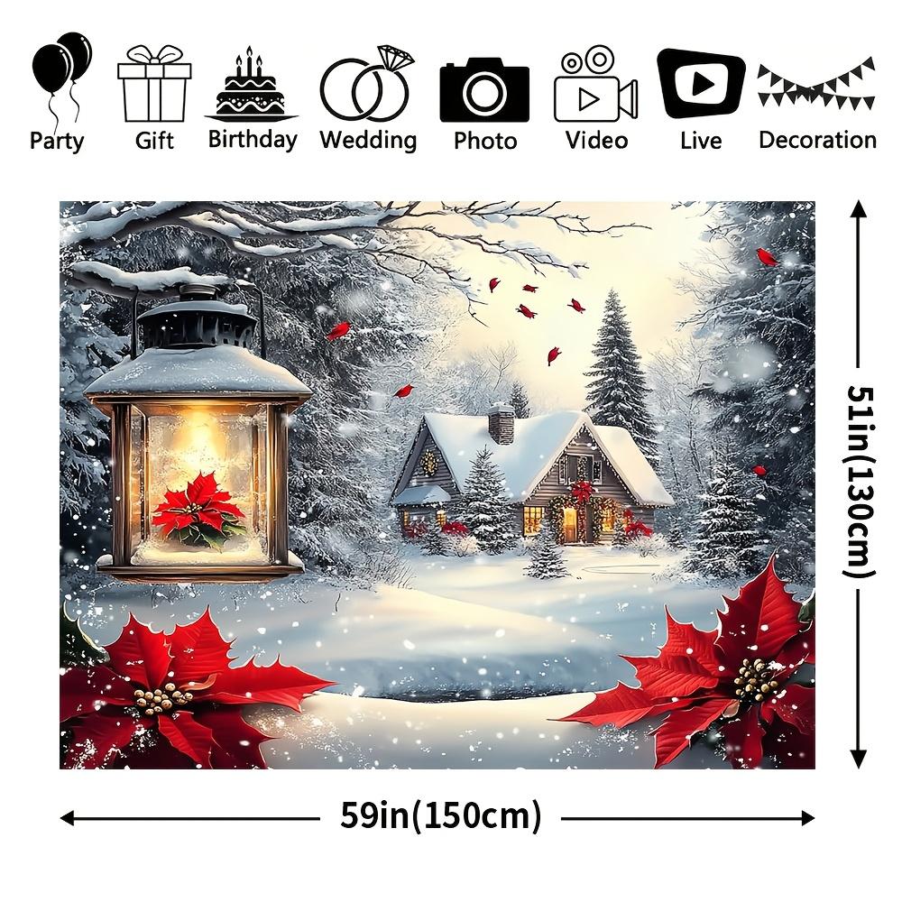 1Pcs Winter Wonderland House Pattern Decoration Background Winter Backdrop For Photo Studio Photo Booth Party