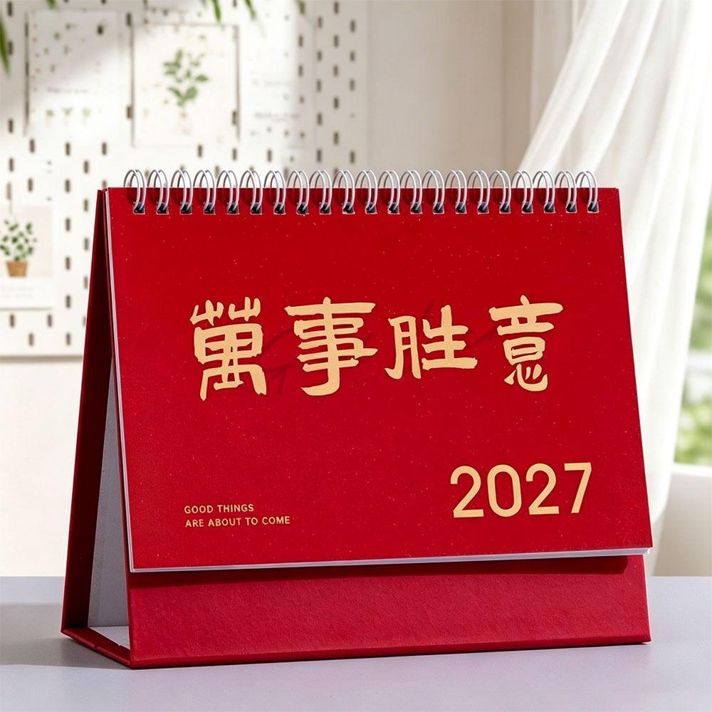 Foldable 2027 Desktop Desk Calendar Portable Flip Calendar Academic Planner Office Supply
