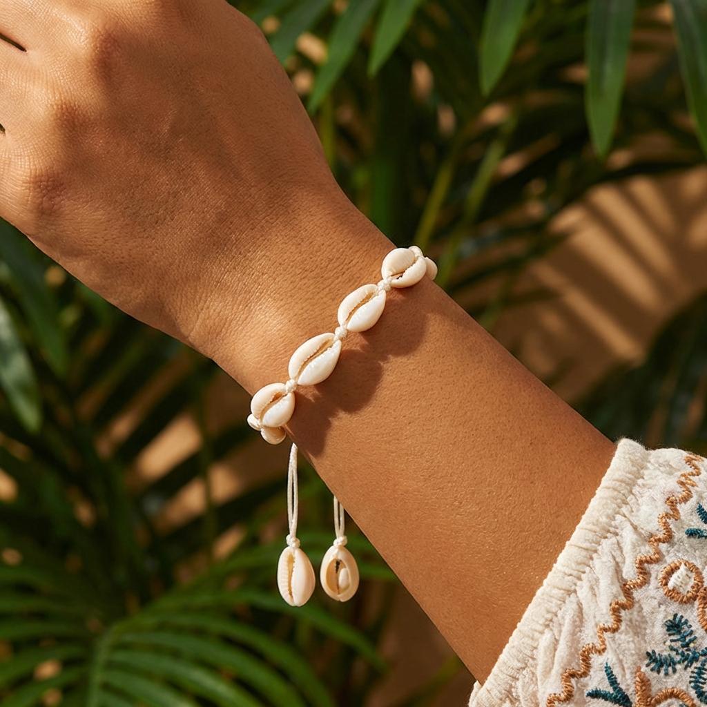 Bohemian Cowrie Shell Surfer Bracelet for Women Handmade Woven Rope Adjustable Macrame Hand Chain Summer Beach Jewelry