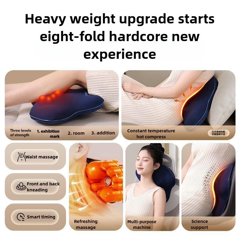 Electric Cervical Massager Wireless Full Body Neck and Shoulder Massage Pillow Kneading Heat Compress Waist Back Legs Abdomen