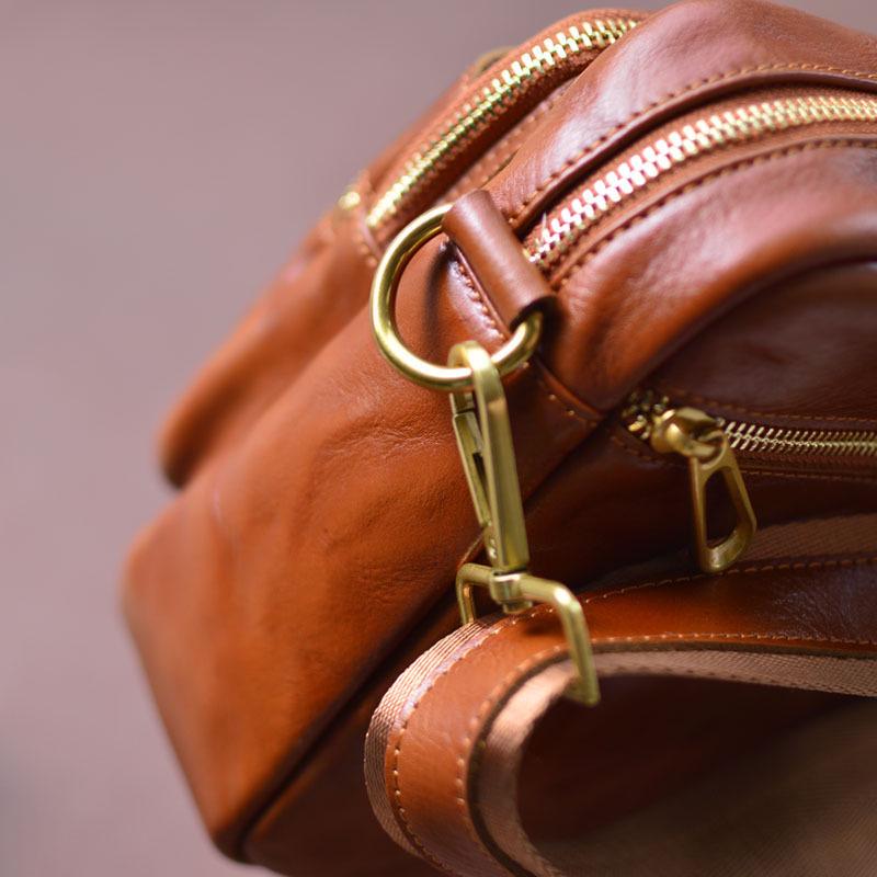 Men's Genuine Leather Crossbody Shoulder Bag, Retro Korean Style, Versatile for Women, New Trend.