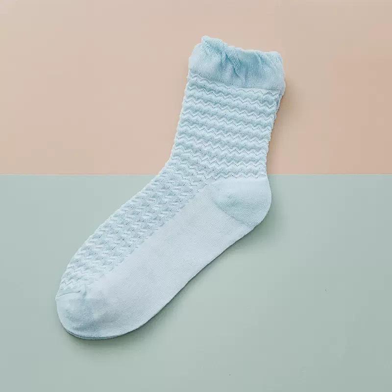 Women Spring and Summer Thin Pure Color Bubble Mouth Sweet Mesh Loose Mouth Pregnant Women In The Tube Cotton Socks