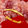 Gold-Plated Starry Dragon & Phoenix Push-Pull Women's Bangle - Non-Fading, High-End Jewelry