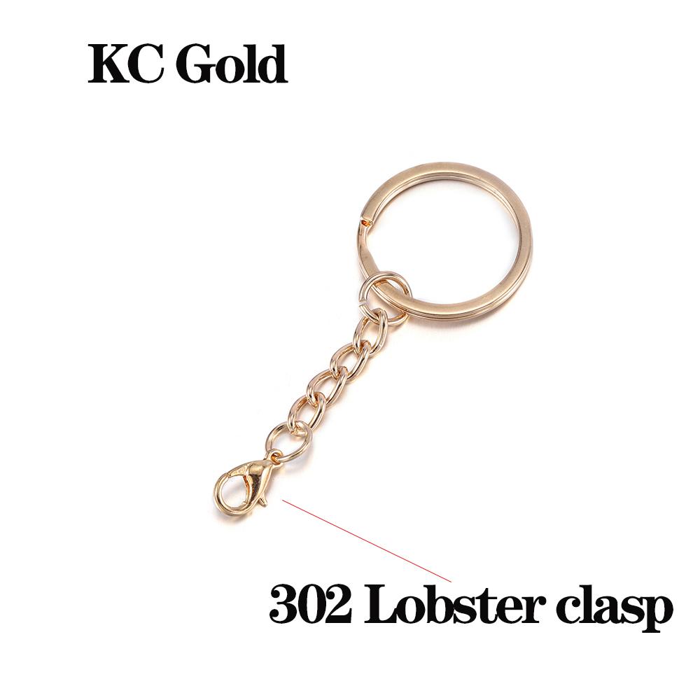10Pcs/Lot Keychain Rings with Lobster Clasp Screw Eye Pins Jump Ring Keyrings for DIY Jewelry Making Findings Accessories
