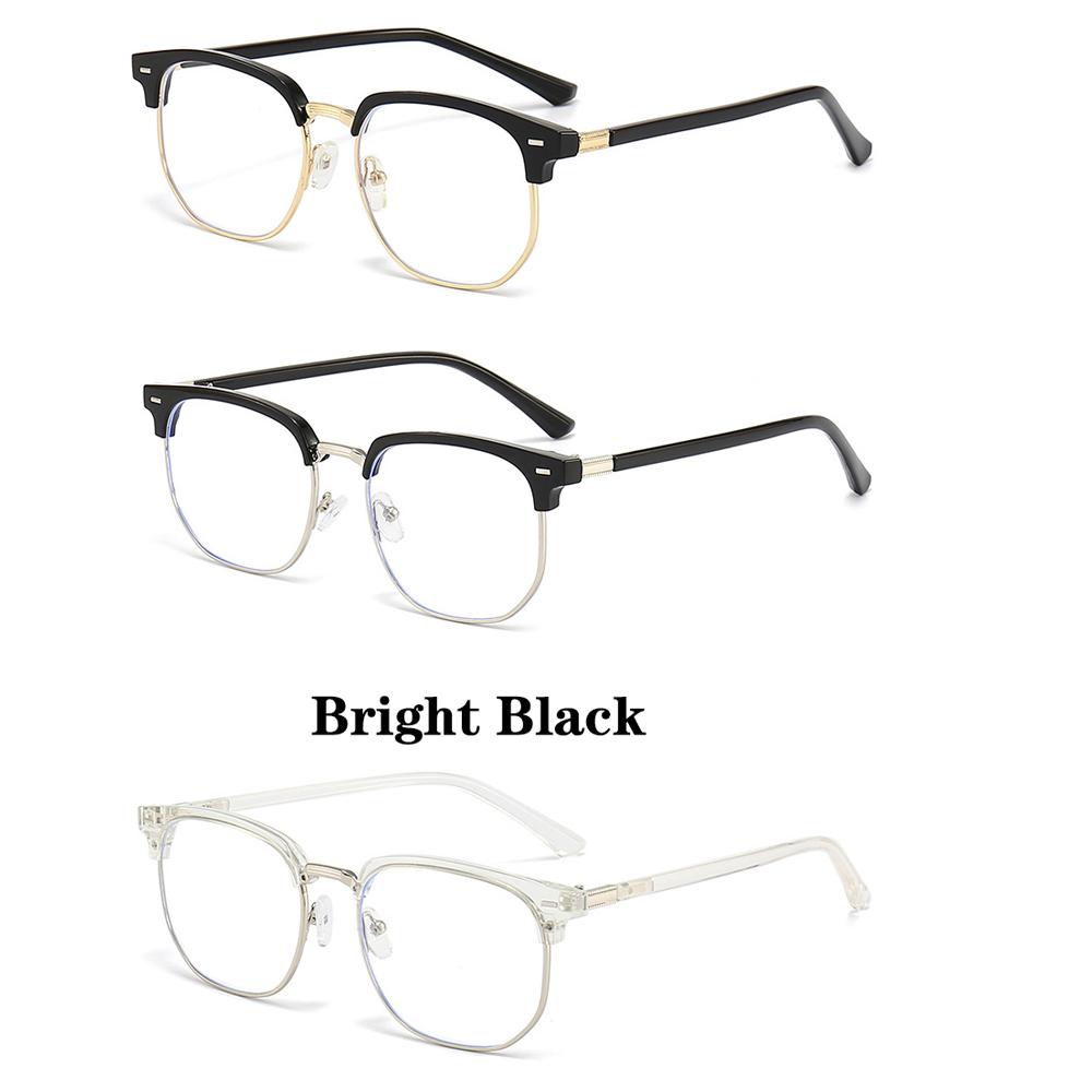 Fashion unisex square Plain glasses for men women Metal frame glasses polygon eyeglasses Gentle Black anti blue light glasses