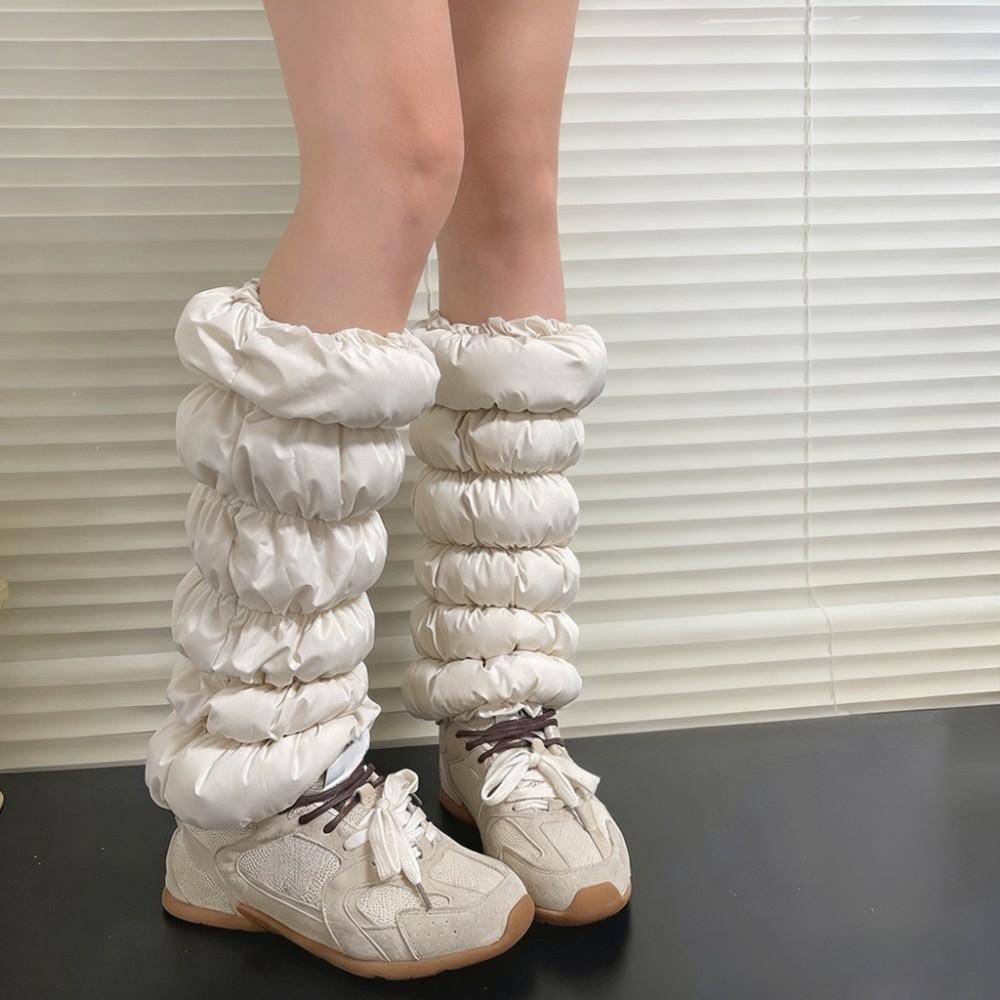 Fluffy Down Cotton Leg Warmers Thickened Boots Cover Fashion Loose Socks Foot Cover Women