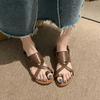 Fashion Women's Casual Flat Sandals Clip Toe Design Trend Brown Comfortable Roman Shoes Summer Wear Sandals Every Day Zapatos De Mujer