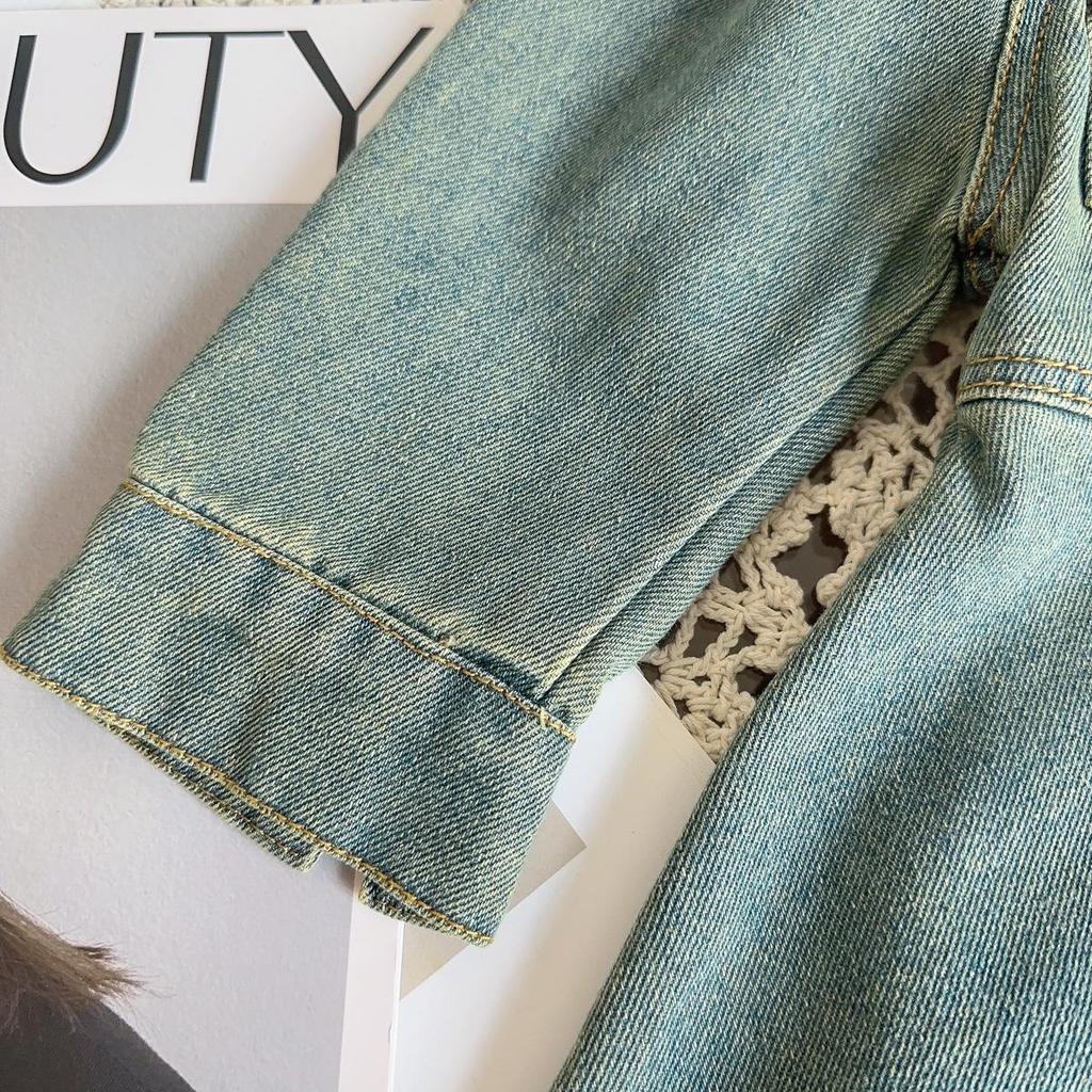 Girls' Casual Denim Dress with Lapel - New Spring & Autumn Fashion AQA025