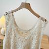 Dimanaf 2025 New Skirt Suit Women Lace Knitting Hollow Out Sexy O-Neck Hollow Summer Style Tops Tees Loose Basic