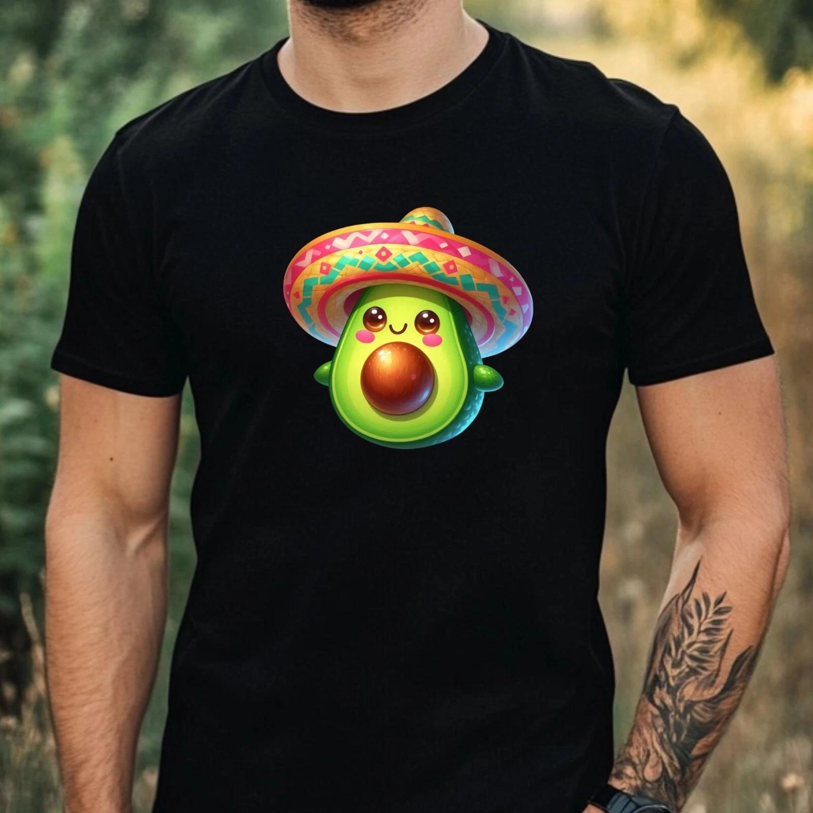 T-Shirt Herren Lustige Avocado Motiv Baumwolle Größe XS bis 5XL S