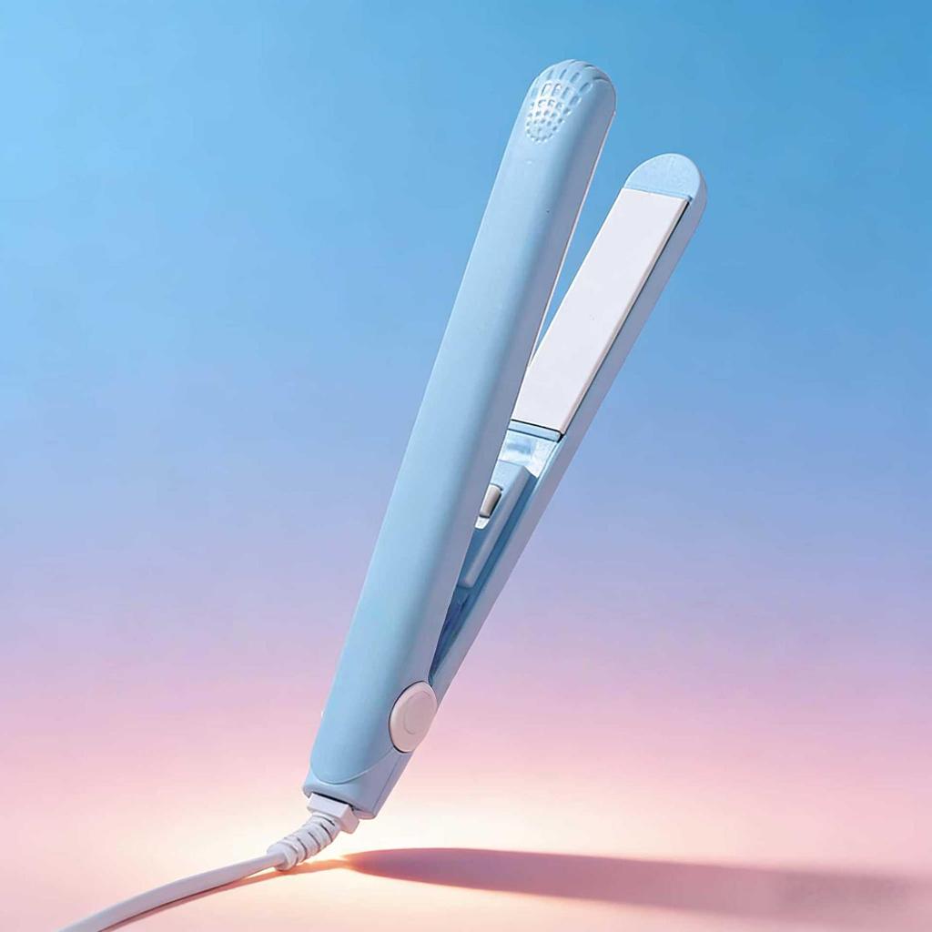 Compact Dual-Use Straightener & Curler for Bangs – Portable Flat Iron & Curling Wand