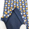 Used Dunhill Tie Silk Navy Orange Business