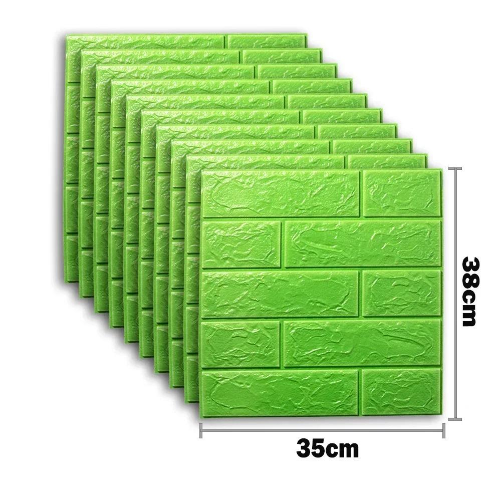 38.5cmx35cm 3D Soft Foam Brick Wall Sticker Self Adhesive Wallpaper Decor White Black For Household Indoor Living Room Wall