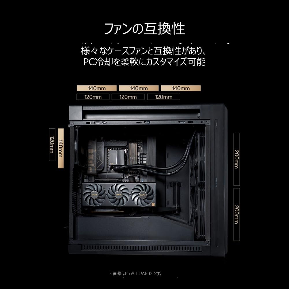 ASUS PROART PA602 WOOD Edition Metal Panel Middle Tower EATX PC Case Black Metal Side Panel Domestic Authorized Distributor Product