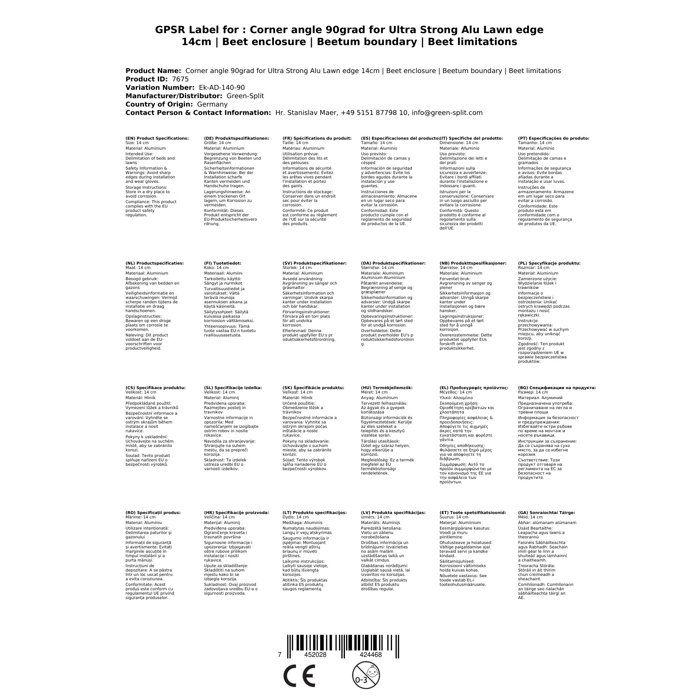 Angle d'angle 90 degr?S en aluminium ultra r?Sistant pour Ad-140 | Bordure Jardin | Bordures de Jardin