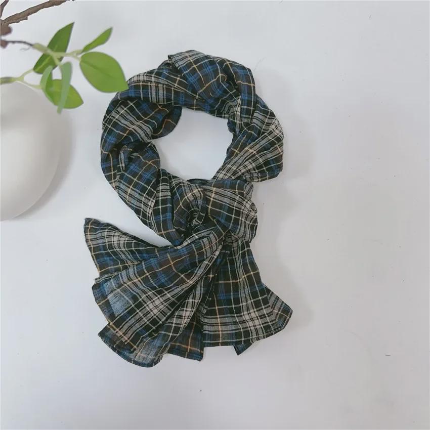 Reiner Baumwoll-Schal mit garngefärbtem Karomuster in über 20 Farben