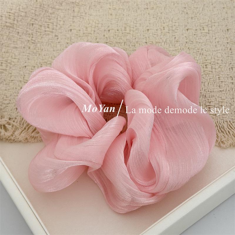 Korean Pearl Soft Gauze Scrunchie & Pleated Headband Hair Tie розовый