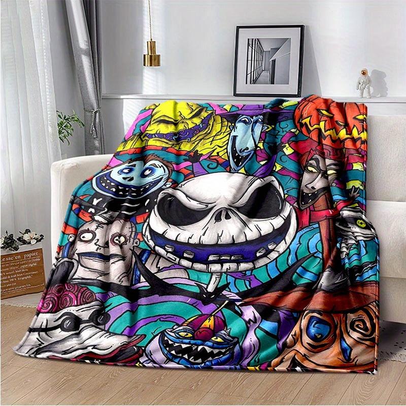 1pc The Nightmare Before Christmas Printing Blanket - Soft, All-Season Throw for Living Room, Bedroom,Personalized Gift with Adorable Cartoon Design