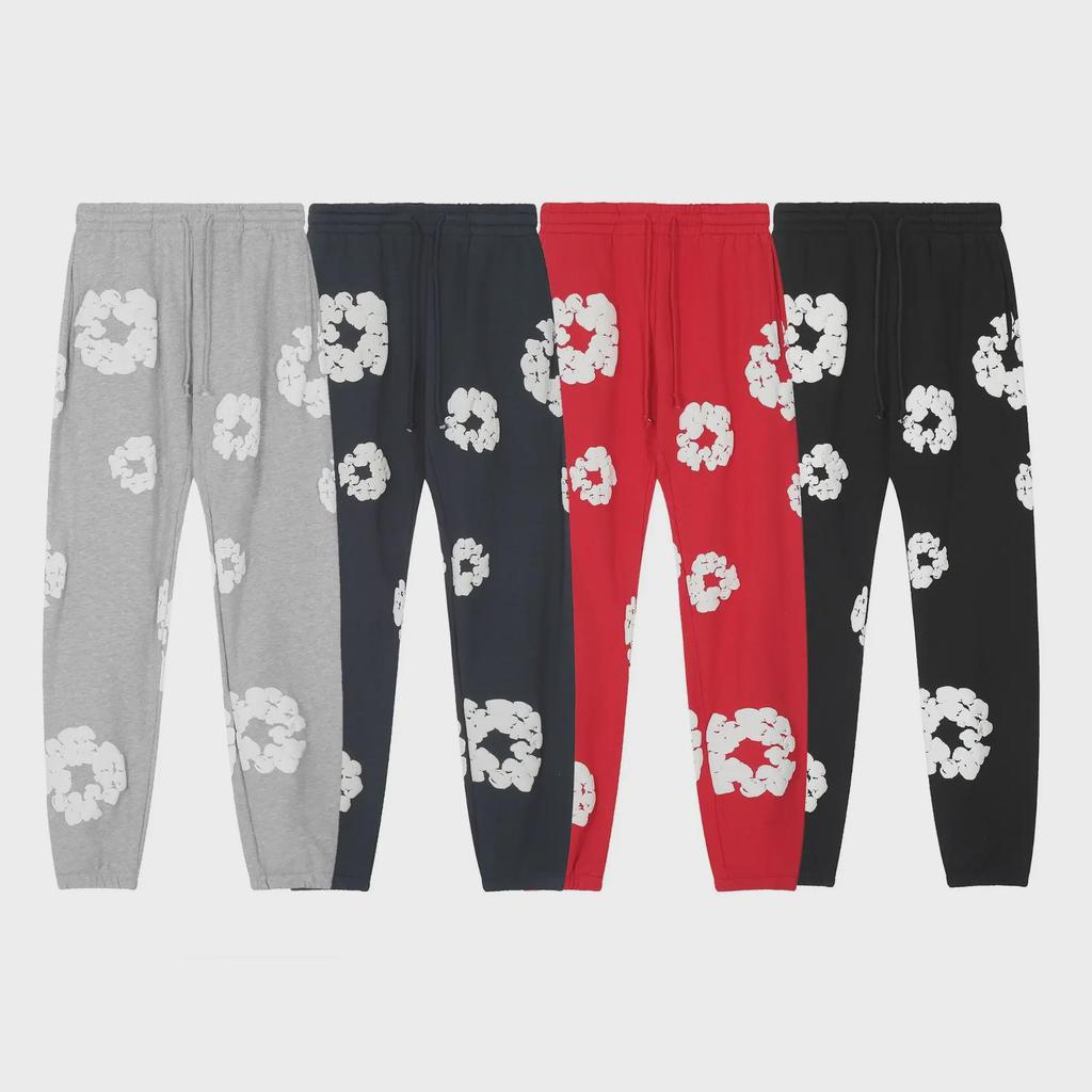 Men's Trendy Loose Fit Kanye-Style Kapok Foam Print Hoodie Suit