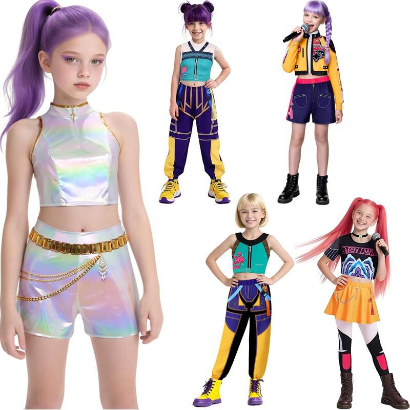 Anime Kpop Lovkyně démonů Cosplay Rumi Cosplay Kompletní dívčí styl Kostým na dětskou pódiovou show Halloween
