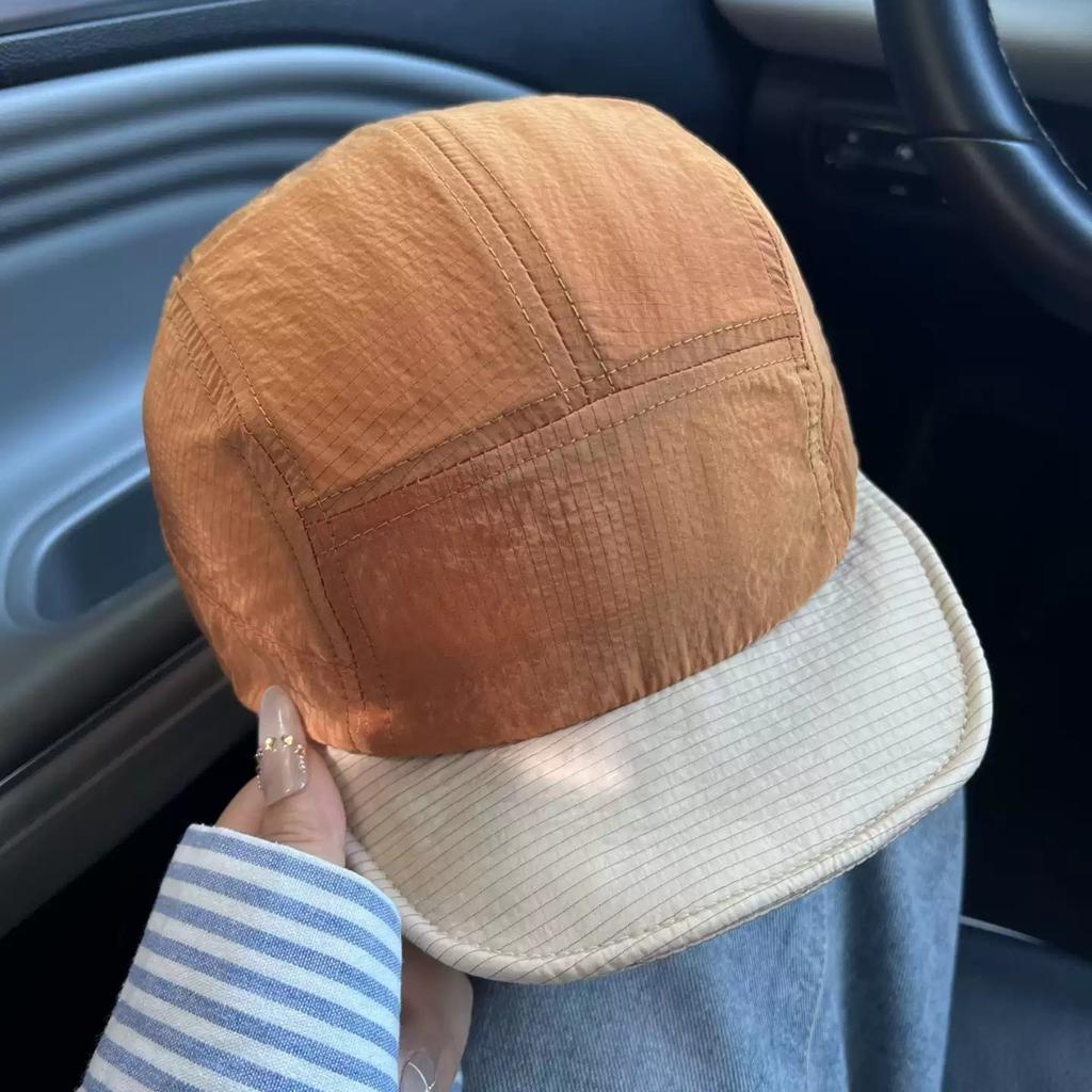 Contrasting color quick-drying baseball caps, men's and women's summer outdoor shading, breathable peaked caps, sun protection, flat-brimmed hats sho