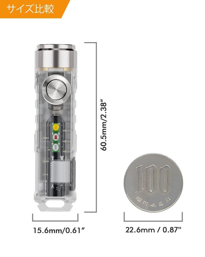 Neue RovyVon Aurora A8 G4 LED Schlüsselanhänger 650 Lumen Superhell EDC Tasche 10 Tolles Geschenk für Camping Notfalltaschenlampe, Größe, USB-C Wiederaufladbar,