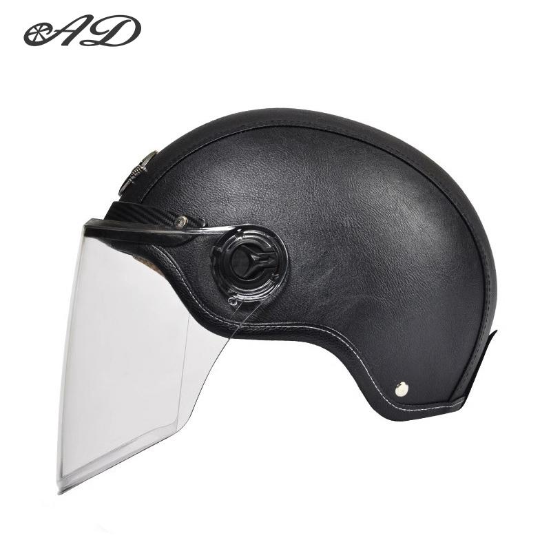 

AD Ретро мотоциклетные шлемы с козырьком Harley кожаный шлем для мужчин электрический мотоцикл винтажный защищенный защитный колпачок