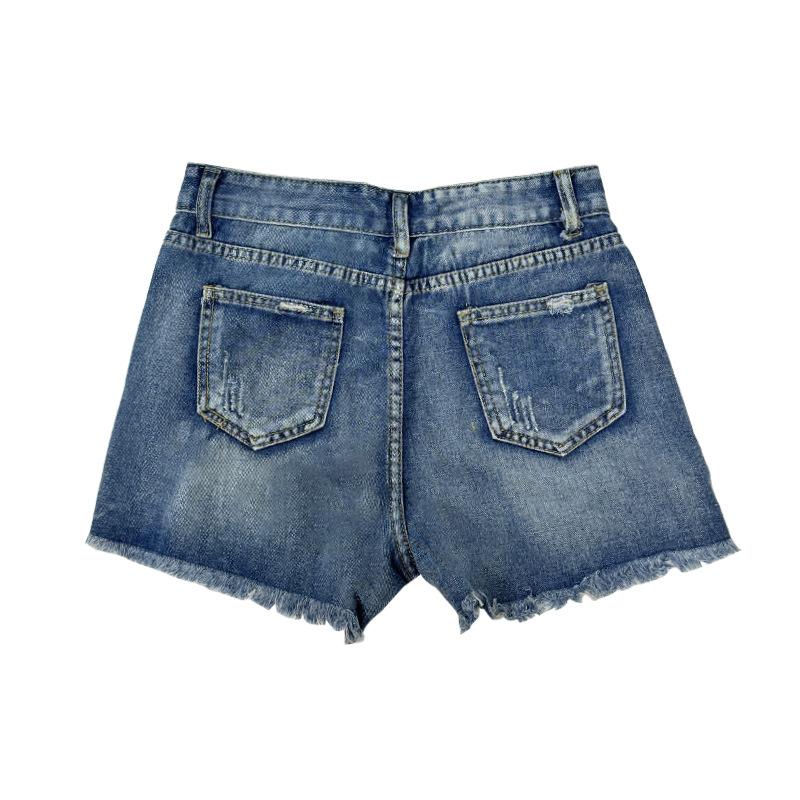 Fashion Trend New Summer Tassel Ripped Denim Shorts Women'S Hot Pants