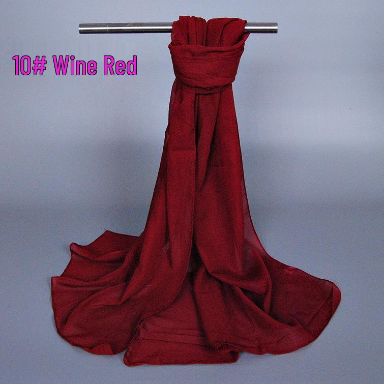 Однотонная шаль из шифона-жоржета красного цвета - Легкий женский танцевальный шарф