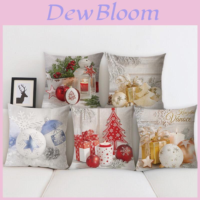 Luxurious 18" Merry Christmas Pillow Case Cotton Linen Cushion Cover For Home Decor