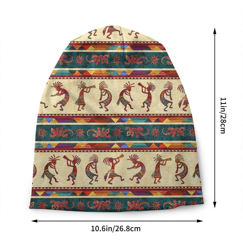 Custom African Tribal Native American Kokopelli Bonnet Hats Cool Knitting Hat For Women Unisex Winter Warm Skullies Beanies Caps