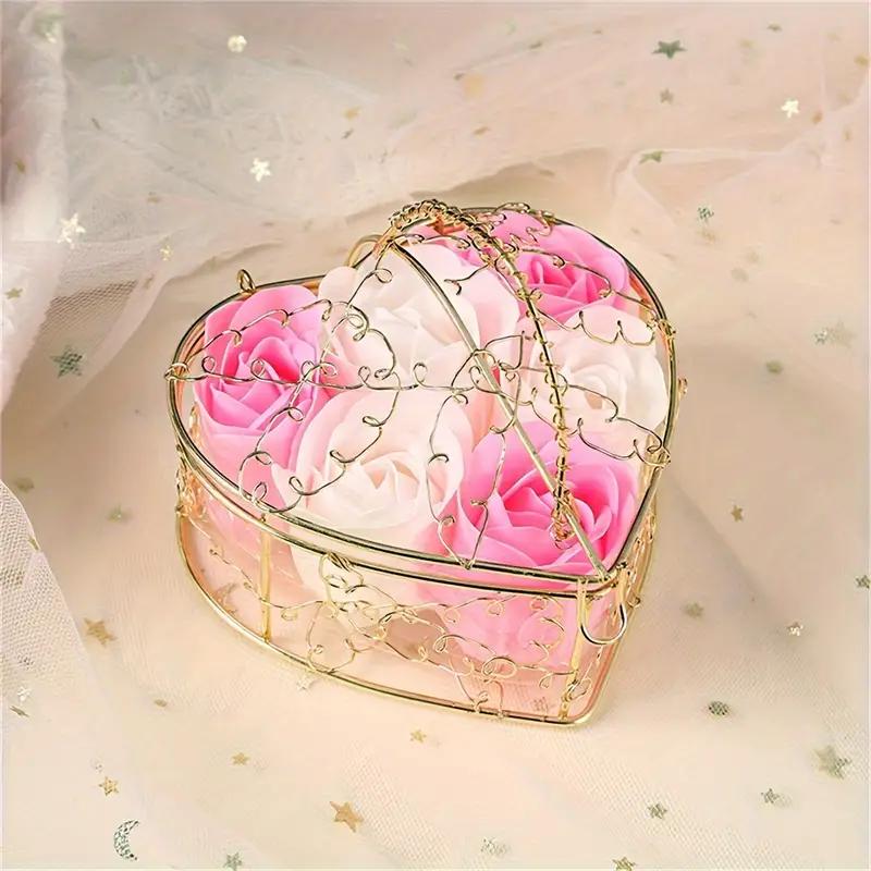 6pcs/box Rose Soap Flower Gift Box, Valentine's Day Gift, Wedding Gifts for Guests, Bridesmaids Gift, Party Favors, Home Decor