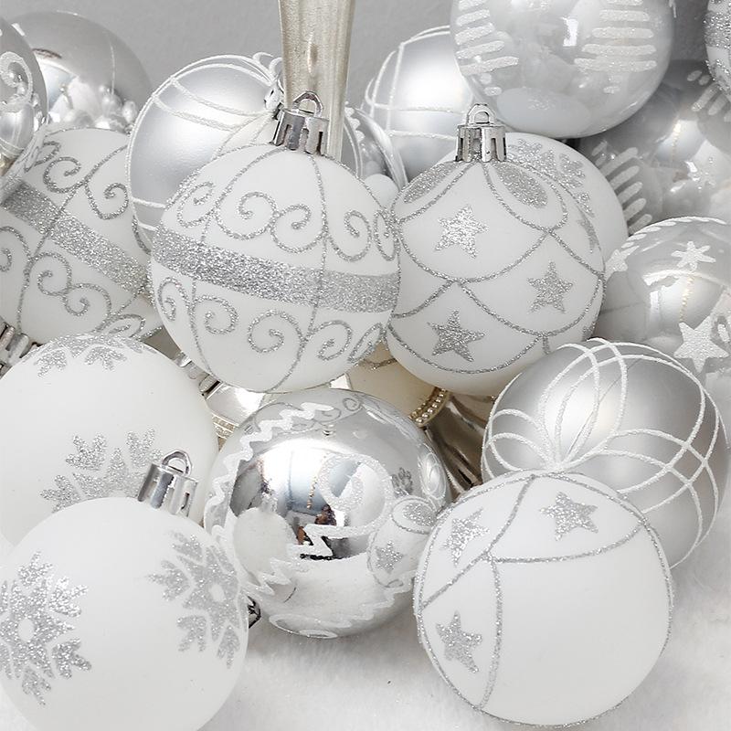 Y 6Pcs 6CM Christmas Balls Hanging Xmas Tree Pendant Ornaments for Party Wedding Decor New Year Navidad Gifts  Home Decoration