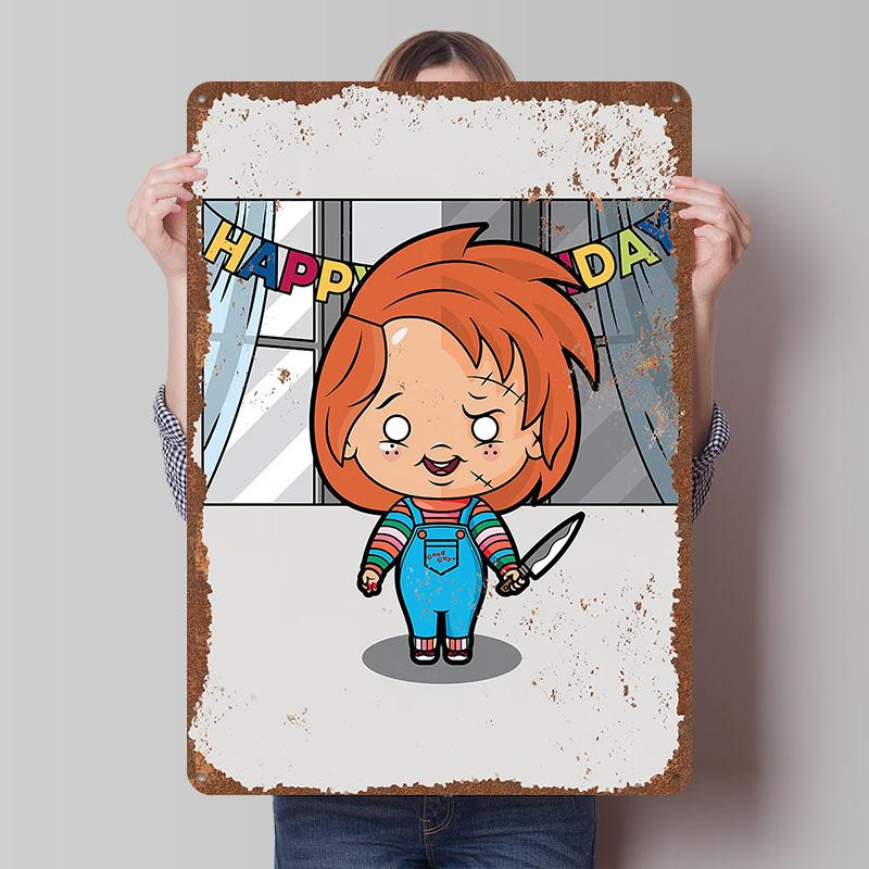 Child's Play Print Tinplate Posters Custom Wall Art Vintage Metal Tin Signs Retro Tin Plaque for Bathroom Decor Home Decorations