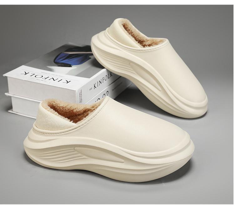 Cotton slippers for men's winter bagwith plush and thickened heel, antislip and waterproof