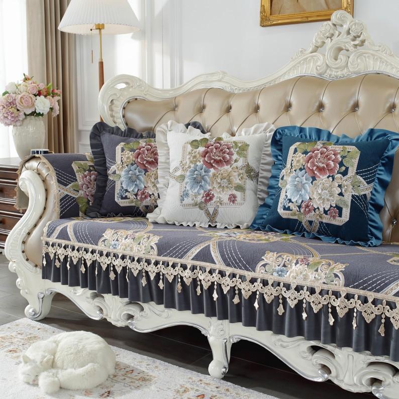 European Style Sofa Cushion Four Seasons Universal Non-slip Cover Cover Sofa Cushion Leather Cover Cloth Cushion