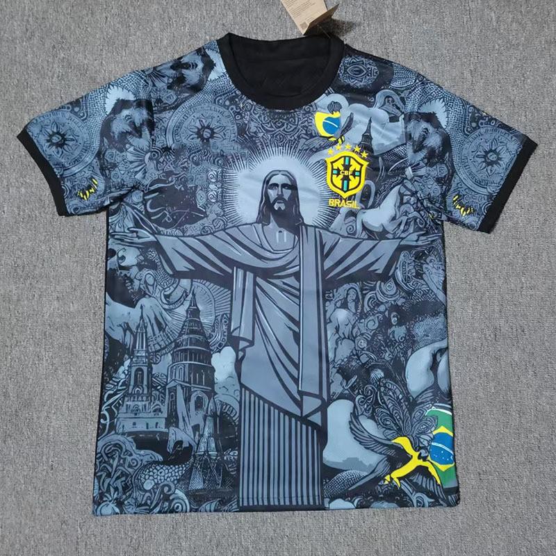 2425 Brazilian Goddess Jerseys Football Clothes Fan Version Jersey L темно-серого