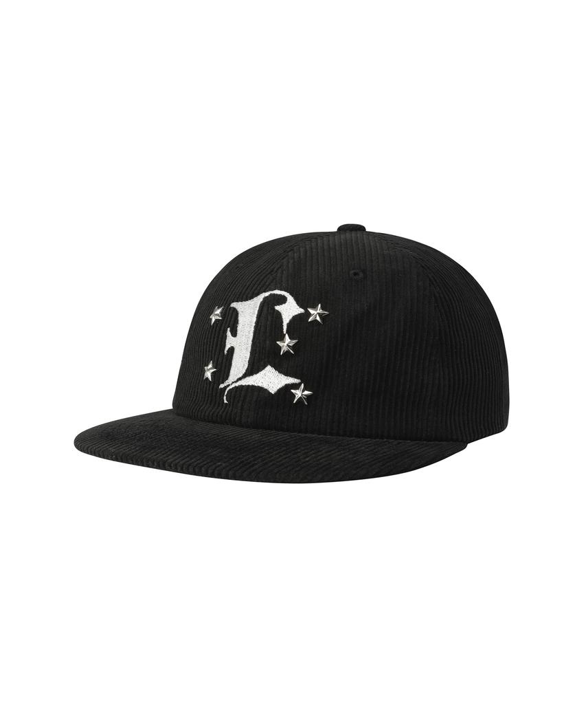 Lujeoseukeulleob Corduroy L Logo Studded Cap Black
