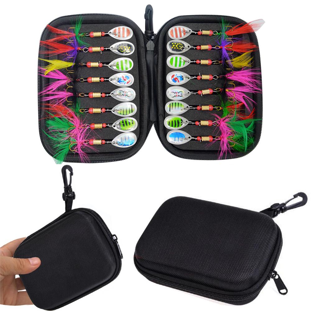 16 pcs Set Metal Fishing Spoons Lures Baits Set for Casting Spinner Fishing Bait with Storage Bag Case For Outdoor Fishing