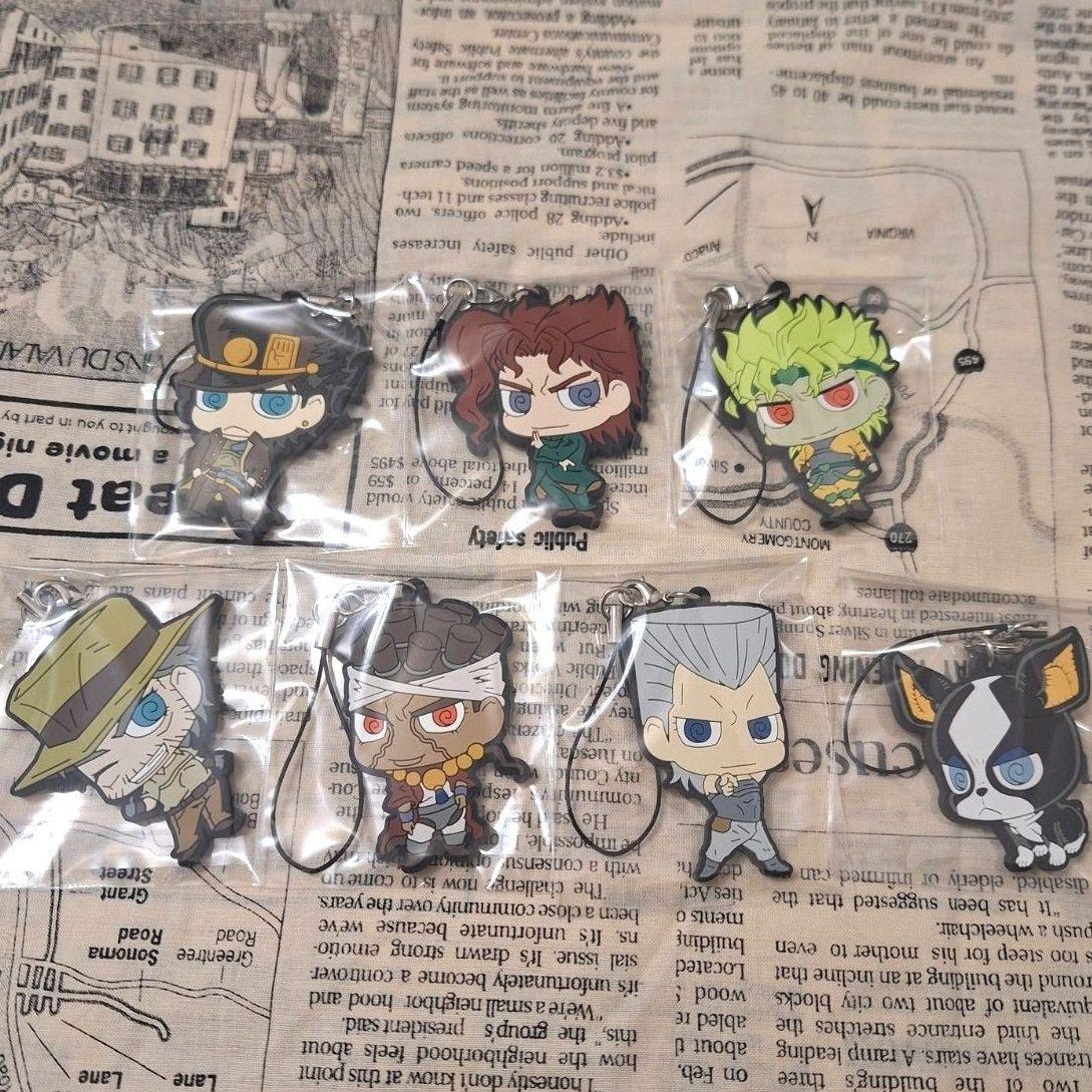 Used JoJo s Bizarre Adventure Rubber Strap Chimi Chara ver. Jotaro Kakyoin and others Event Limited THE LAST CRUSADERS