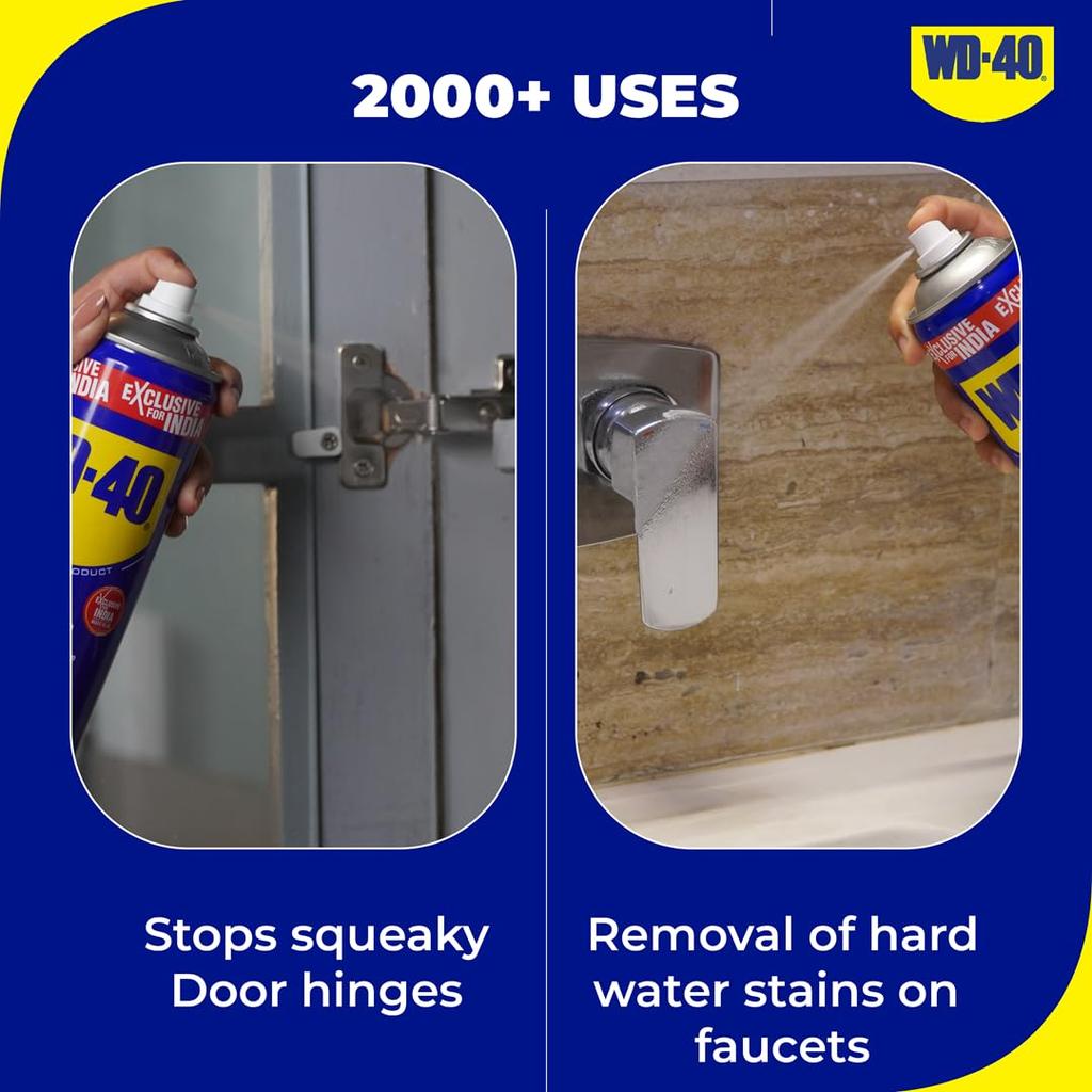WD-40 Multipurpose Spray Lubricant Rust Remover 63.8g Pack Of 1 For Home Repair Locks Tools Car Bike Cleaning Use