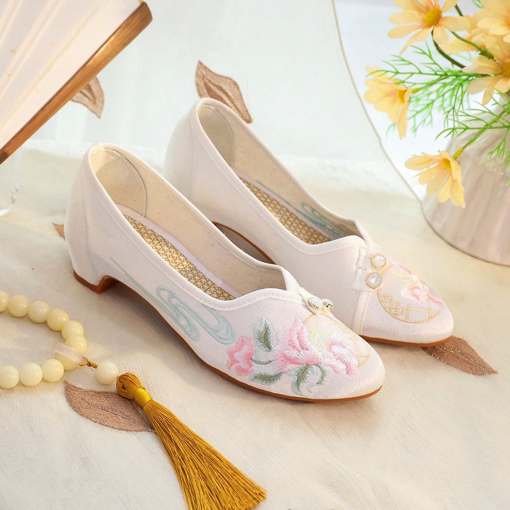 [Miaofu] Sommer 2025 neue chinesische Stil alte Pekinger Stoffschuhe schlichter ethnischer Stil Cheongsam Temperament Damen Einzelschuhe