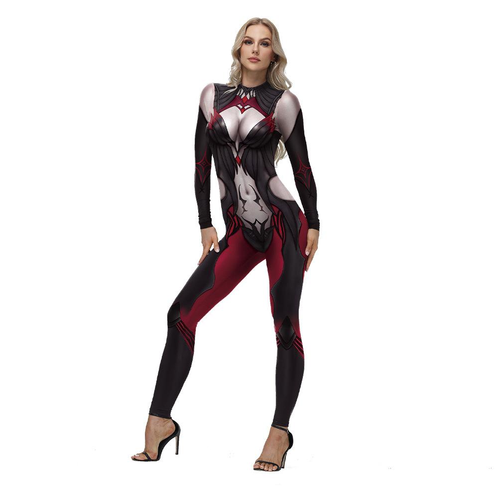 

Женский киношный костюм клоуна-ведьмы, боди, комбинезон, костюм для косплея на Хэллоуин для взрослых, ролевая игра, цифровая печать, наряд для вечеринки S