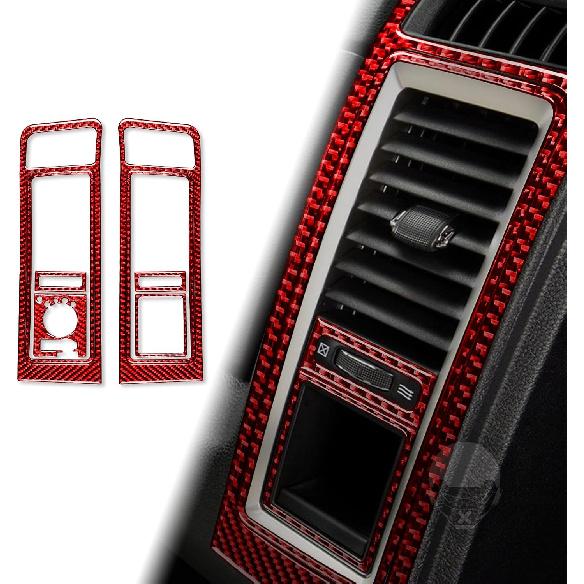 Red Carbon Fiber Dashboard trument Speedometer Tachometer Frame Panel Cover Car Interior Compatible with Dodge Ram 1500/2500/3500 2013 2014 2015 2016