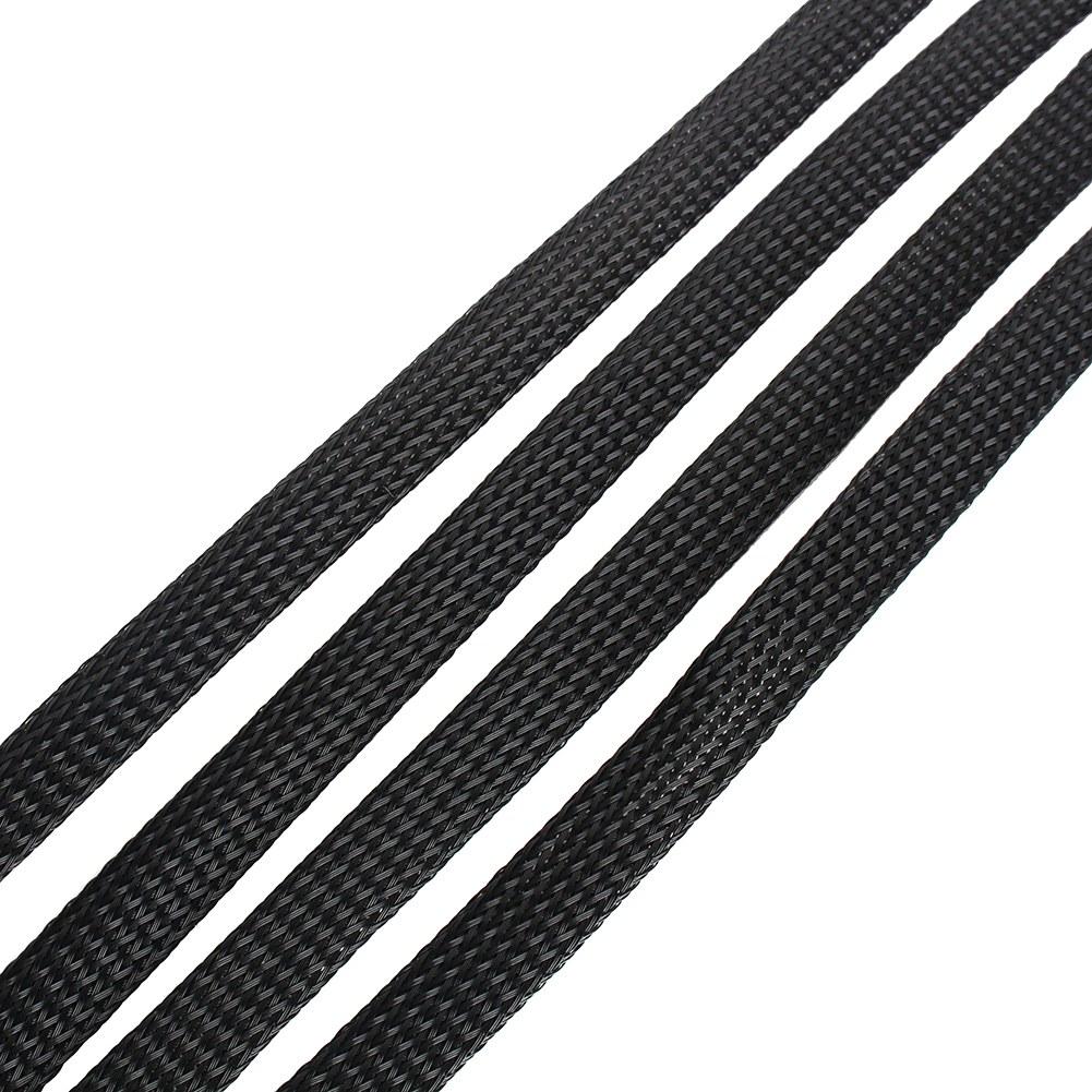 Black 6mm Expandable Braided PET Sleeving Cable High Densely 10m
