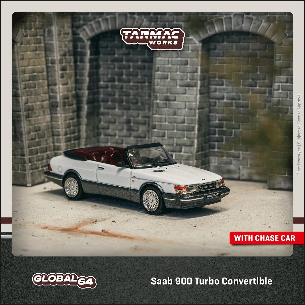 TARMACWORKS Scale Saab 900 Turbo Convertible White 1/64 (Finished Model) T64G-067-WH