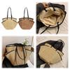 Women Straw Woven Tote Bag Summer Beach Bags Large Capacity Beach Vacation Shoulder Bag Multi Pockets for Outdoor Travel