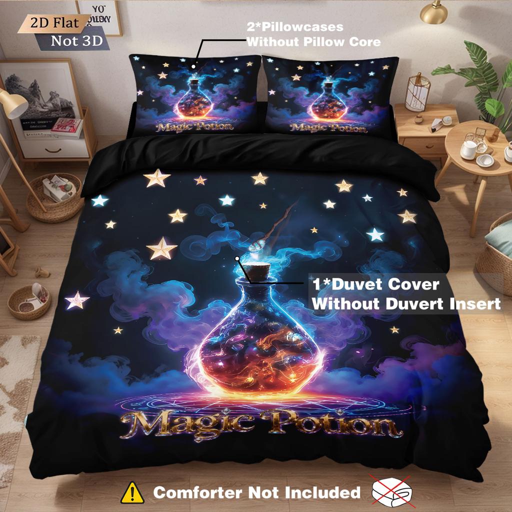 3pcs Magic Potion Core Free Bedding Set Comfortable Multi Size Bedding Set for Bedroom and Dormitory Bedding, Machine Washable