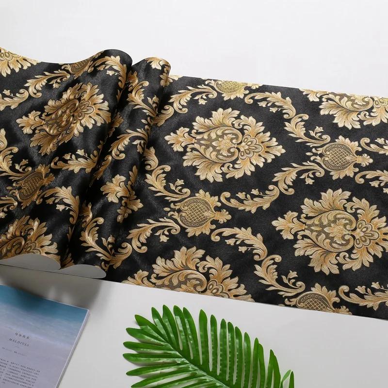 3D Luxury European Wallpaper el Restaurant KTV Bar Living Room Retro Style 3D Large Flower Wallpaper home deor